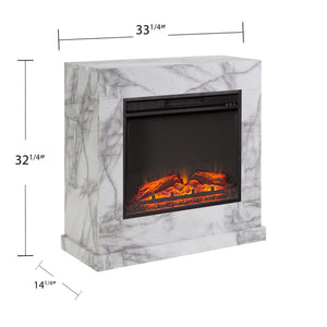 Dendale Faux Marble Base Electric Fireplace