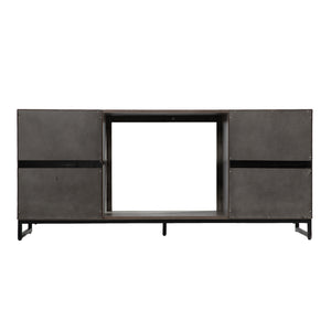 Gray TV stand with color changing fireplace Image 4