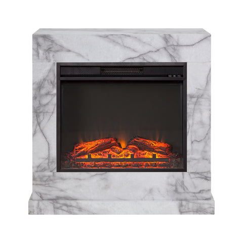 Image of Faux marble electric fireplace Image 3