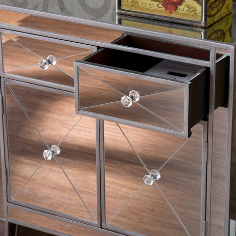 Image of Ultra chic mirrored accent cabinet Image 4