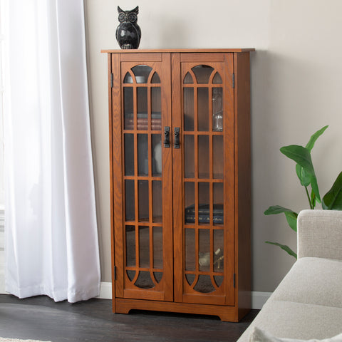 Image of Double-door cabinet w/ media storage Image 1