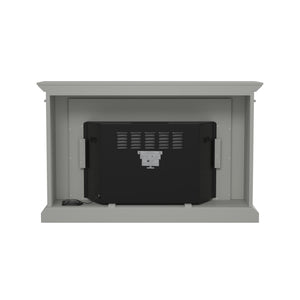 Widescreen electric fireplace with faux stone surround Image 6