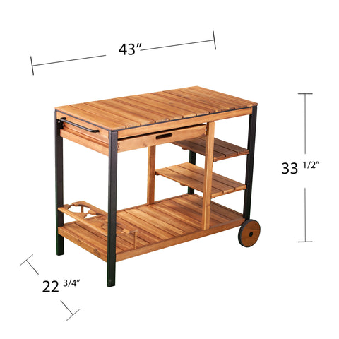 Image of Sleek outdoor bar cart w/ storage Image 7