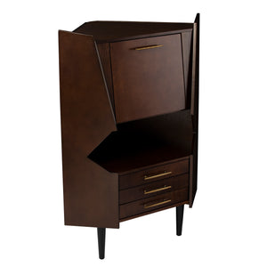 Corner home bar cabinet with storage Image 6