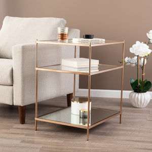 Three-tier side table with display storage Image 1