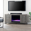 Gray TV stand with color changing fireplace Image 1