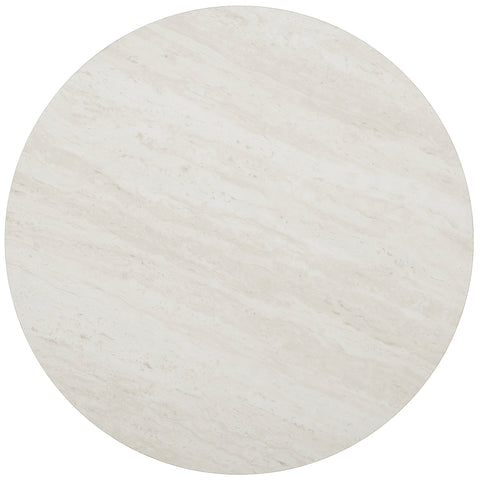 Image of Round side table with faux travertine Image 7