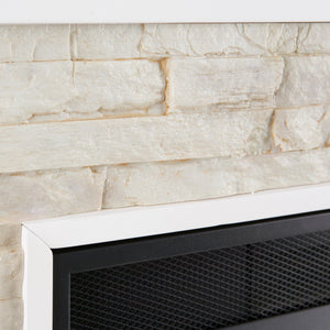 Electric firepace with faux stone surround Image 3