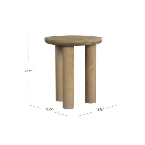 Image of Round, artisanal-style side table Image 9