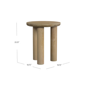 Round, artisanal-style side table Image 9