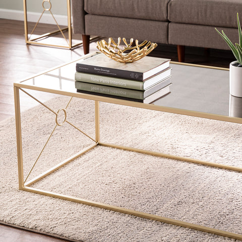 Image of Coffee table w/ antiqued mirror top Image 7