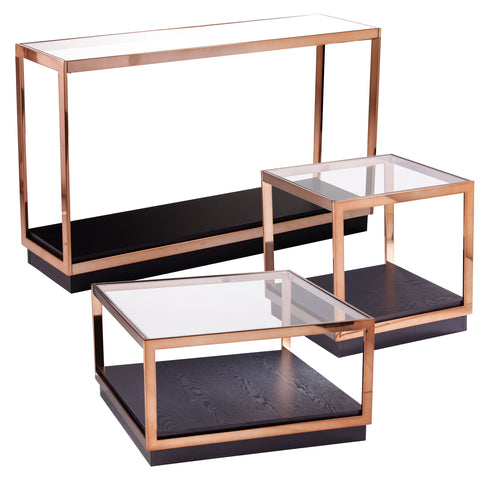 Image of Square side table w/ glass top Image 8