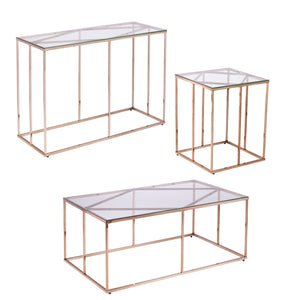 Square side table w/ glass top Image 8