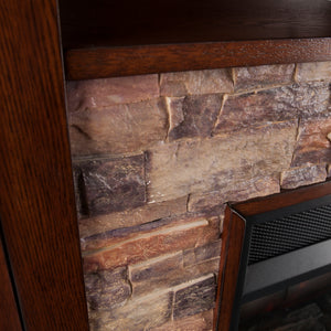 Electric firepace with faux stone surround Image 3