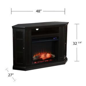 Electric fireplace curio cabinet w/ corner convenient functionality Image 9