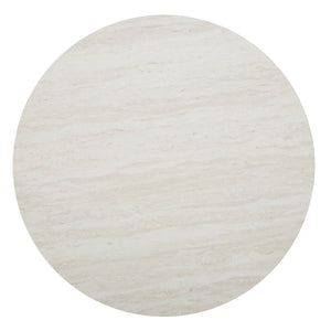 Round coffee table with faux travertine Image 7