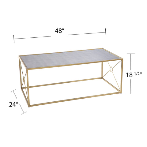 Image of Coffee table w/ antiqued mirror top Image 6