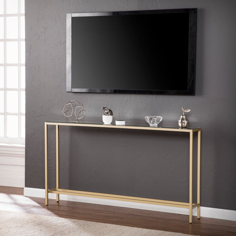 Image of Narrow console table with mirrored top Image 4