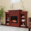 Handsome bookcase fireplace with striking woodwork details Image 1