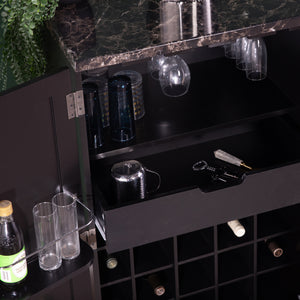 Double-door wine bar w/ faux marble countertop Image 10