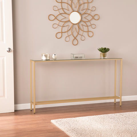 Image of Narrow console table with mirrored top Image 1