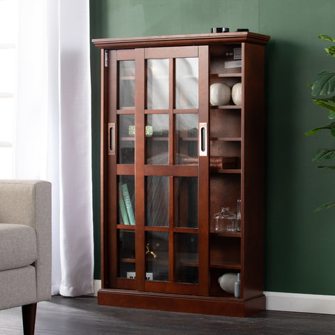 Image of Freestanding media cabinet with sliding doors Image 5