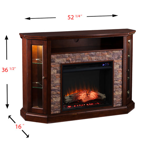 Image of Electric firepace with touch screen and faux stone surround Image 9