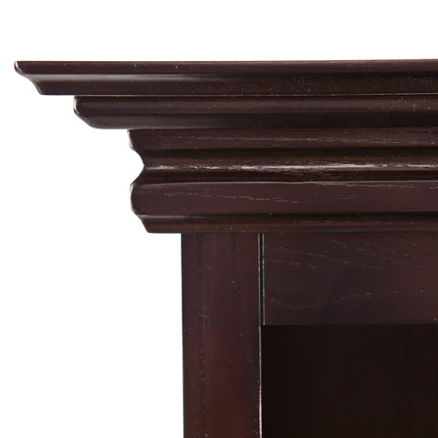 Image of Handsome bookcase fireplace with striking woodwork details Image 7