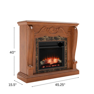 Touch screen electric fireplace with traditional mantel Image 9