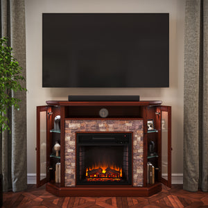 Electric firepace with faux stone surround Image 4