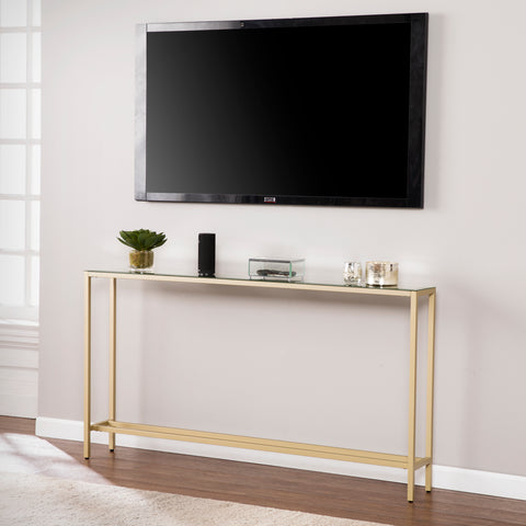 Image of Narrow console table with mirrored top Image 2