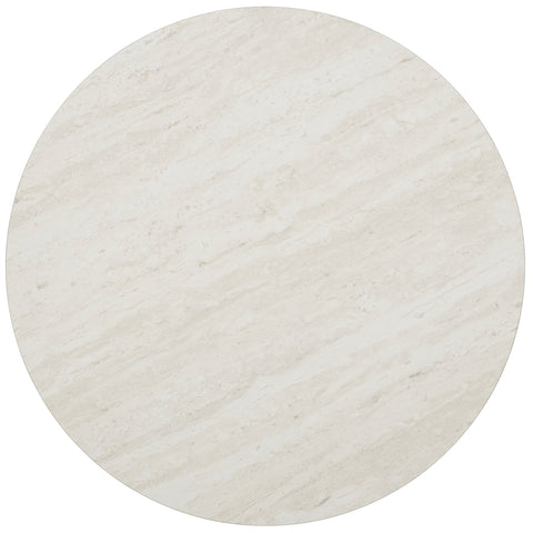 Image of Round side table with faux travertine Image 7