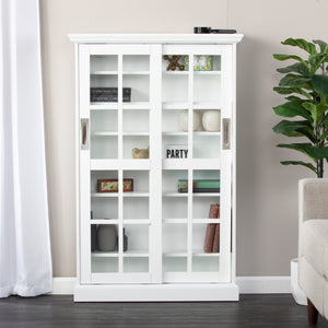 Freestanding media cabinet with sliding doors Image 1