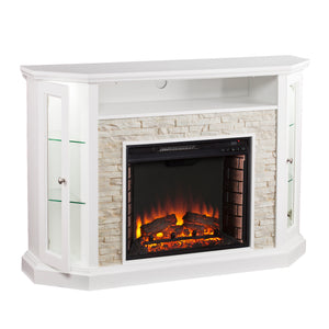 Electric firepace with faux stone surround Image 5