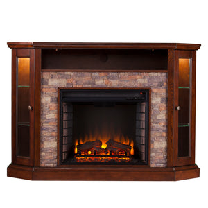 Electric firepace with faux stone surround Image 6