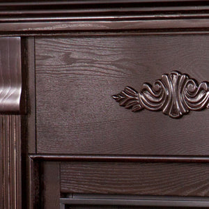 Handsome bookcase fireplace with striking woodwork details Image 7