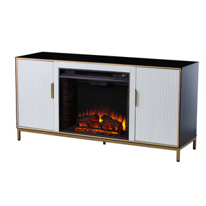 Modern electric fireplace w/ media storage Image 6