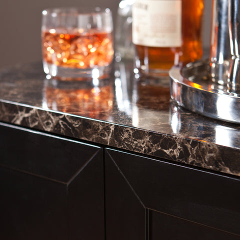 Image of Double-door wine bar w/ faux marble countertop Image 2