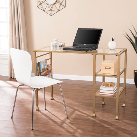 Image of Contemporary metal and glass desk Image 1