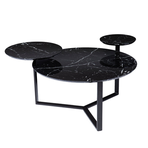 Image of Saxelby Faux Marble Cocktail Table