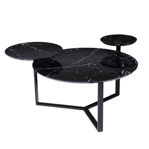 Faux marble coffee table with storage Image 4