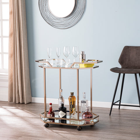 Image of Mirrored bar cart Image 1