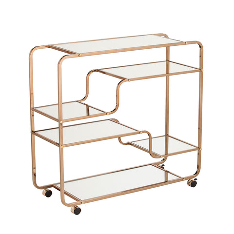 Image of Maylynn Art Deco Mirrored Bar Cart