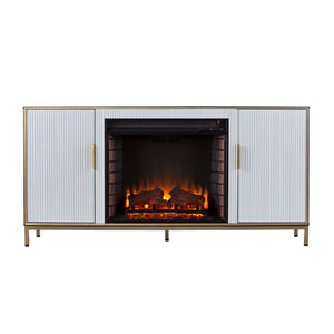 Modern electric fireplace w/ media storage Image 4