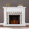 Classic electric fireplace w/ modern marble surround Image 1