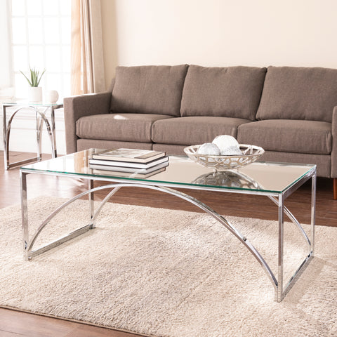 Image of Stevenly Glass-Top Cocktail Table