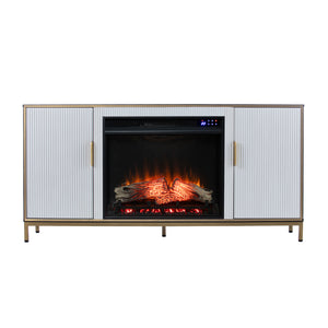 Modern electric fireplace w/ media storage Image 6