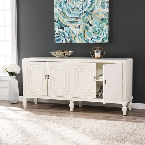 Image of Tropman Antique White Low-Profile Accent Cabinet