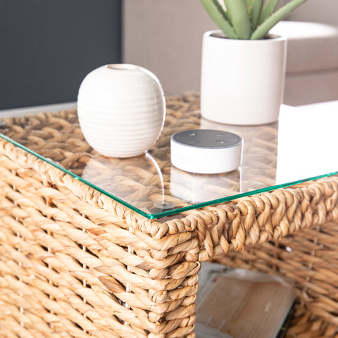 Image of Square accent table w/ glass top Image 2