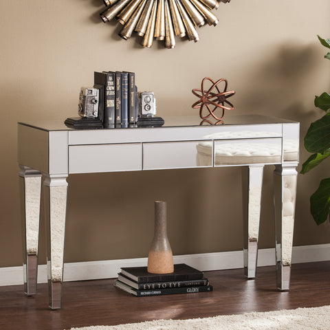 Image of Elegant, fully mirrored sofa table Image 1